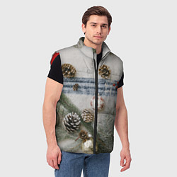 Мужской жилет Новогодние украшения, цвет: 3D-красный — фото 2