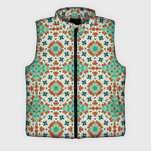 Мужской жилет Восточный пляжный орнамент зелено коричневый / 3D-Светло-серый – фото 1