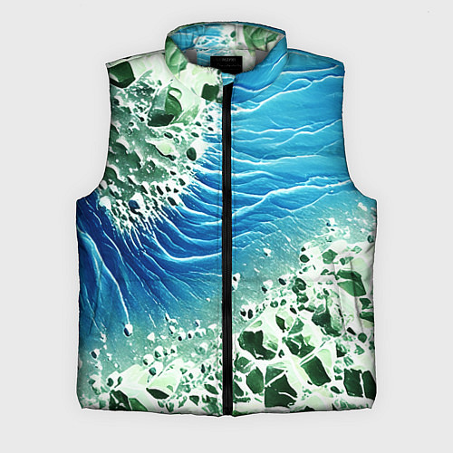 Мужской жилет Берег и синие волны / 3D-Светло-серый – фото 1