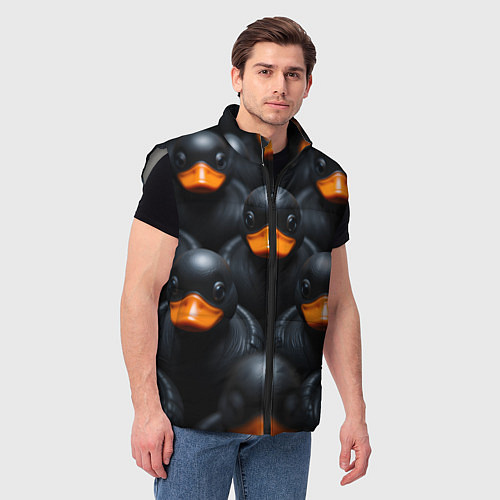 Мужской жилет Черные уточки / 3D-Светло-серый – фото 3