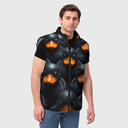 Мужской жилет Черные уточки, цвет: 3D-светло-серый — фото 2