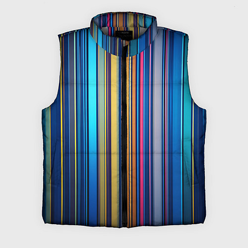 Мужской жилет Яркие вертикальные линии / 3D-Светло-серый – фото 1