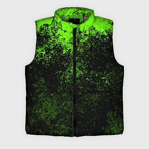 Мужской жилет Зеленые брызги красок / 3D-Светло-серый – фото 1