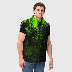 Мужской жилет Зеленые брызги красок, цвет: 3D-светло-серый — фото 2