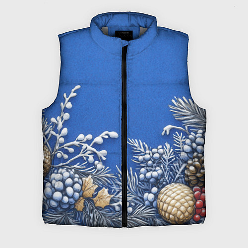 Мужской жилет Новогодние веточки / 3D-Светло-серый – фото 1