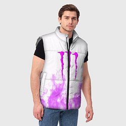 Мужской жилет Monster energy neon flame, цвет: 3D-светло-серый — фото 2