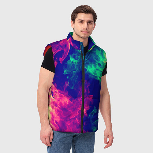 Мужской жилет Огненный стиль текстура / 3D-Красный – фото 3