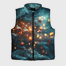 Мужской жилет Елочные шары и боке, цвет: 3D-светло-серый