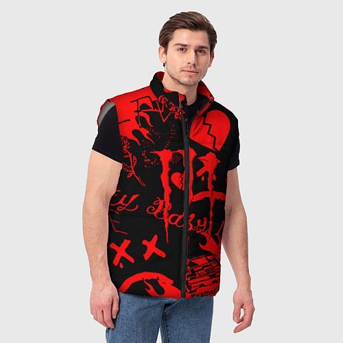 Мужской жилет Lil peep monster energy / 3D-Светло-серый – фото 3