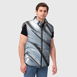 Мужской жилет Полированный металл серебряный, цвет: 3D-светло-серый — фото 2