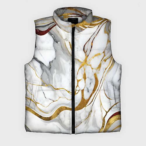 Мужской жилет Жёлто-белый мрамор / 3D-Светло-серый – фото 1