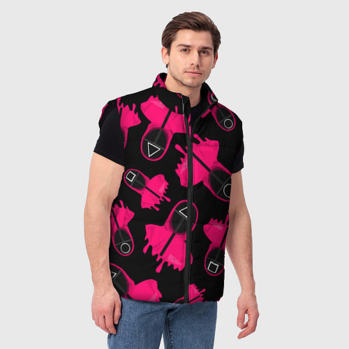 Мужской жилет Стражи из игры в кальмара / 3D-Черный – фото 3