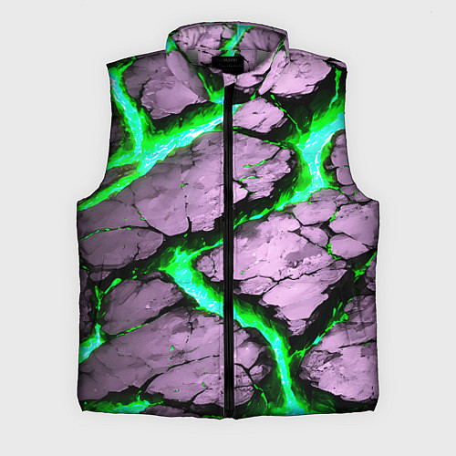Мужской жилет Треснувший камень зелёный / 3D-Светло-серый – фото 1