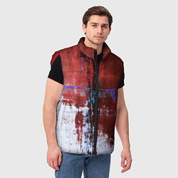 Мужской жилет Ржавчина красно-белая, цвет: 3D-красный — фото 2