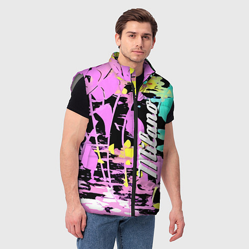 Мужской жилет Color expressive abstraction - Milano / 3D-Светло-серый – фото 3