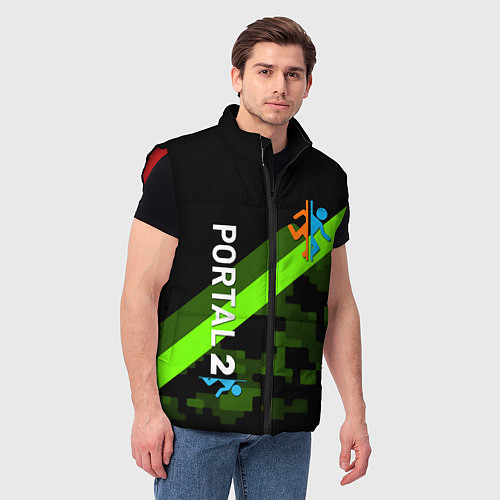 Мужской жилет Portal camo steel geometry / 3D-Красный – фото 3