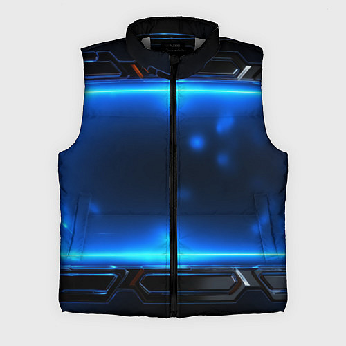 Мужской жилет Синяя неоновая атмосфера / 3D-Светло-серый – фото 1