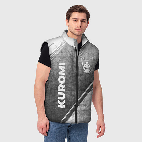 Мужской жилет Kuromi - grey gradient вертикально / 3D-Черный – фото 3