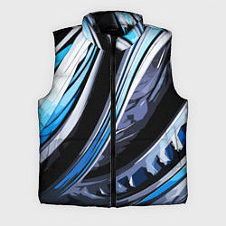 Мужской жилет Волнистая чёрно-синяя абстракция, цвет: 3D-черный