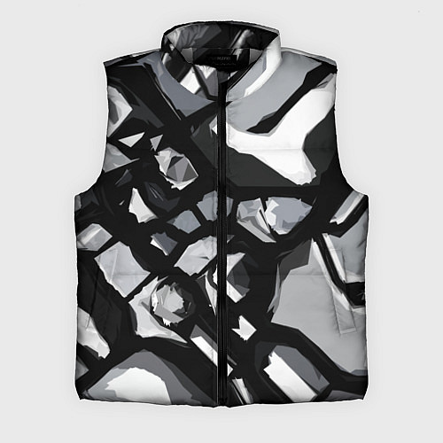 Мужской жилет Чёрно-серая абстракция / 3D-Светло-серый – фото 1