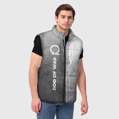 Мужской жилет God of War - grey gradient по-вертикали / 3D-Черный – фото 3