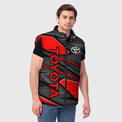 Мужской жилет Toyota - красная абстракция, цвет: 3D-красный — фото 2