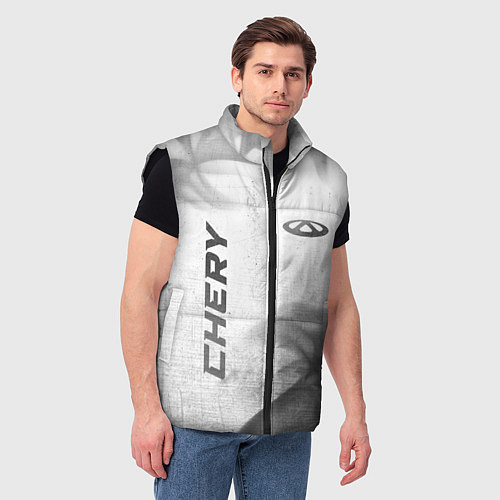 Мужской жилет Chery - white gradient вертикально / 3D-Черный – фото 3
