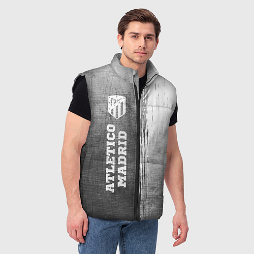 Мужской жилет Atletico Madrid - grey gradient по-вертикали / 3D-Черный – фото 3