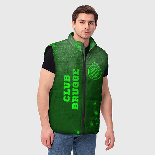 Мужской жилет Club Brugge - green gradient вертикально / 3D-Черный – фото 3
