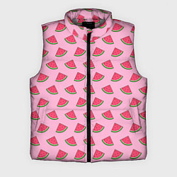 Мужской жилет Дольки арбуза розовый, цвет: 3D-светло-серый