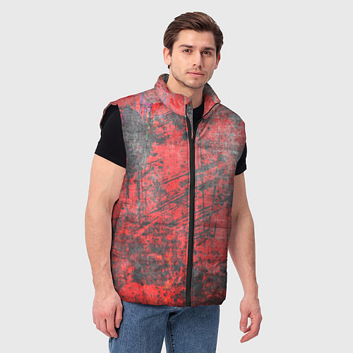 Мужской жилет Абстракция - grunge vibe / 3D-Черный – фото 3