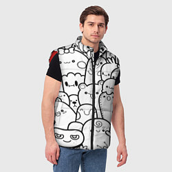 Мужской жилет Doodle monsters, цвет: 3D-красный — фото 2