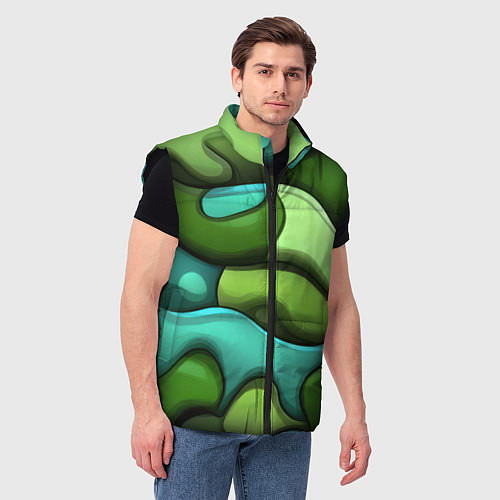 Мужской жилет Объемные камуфляжные полосы / 3D-Черный – фото 3