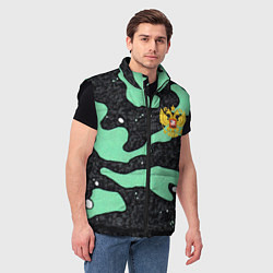 Мужской жилет Текстурный черно-зеленый камуфляж, цвет: 3D-черный — фото 2