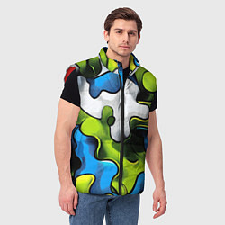 Мужской жилет Камуфляж в стиле графитти, цвет: 3D-красный — фото 2