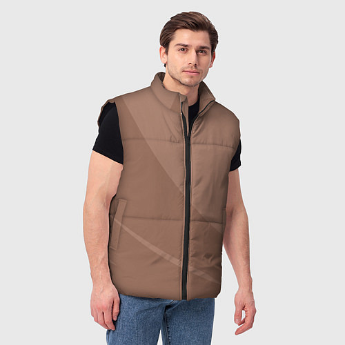 Мужской жилет Мокко Мусс однотонный с полосой / 3D-Черный – фото 3