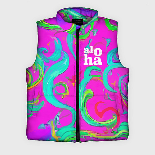 Мужской жилет Abstract floral pattern - aloha / 3D-Светло-серый – фото 1