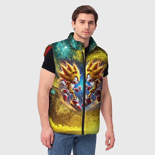 Мужской жилет Sonic and Shadow battle in space - movie / 3D-Красный – фото 3