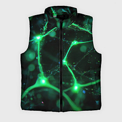 Мужской жилет Зеленый нейроны, цвет: 3D-черный