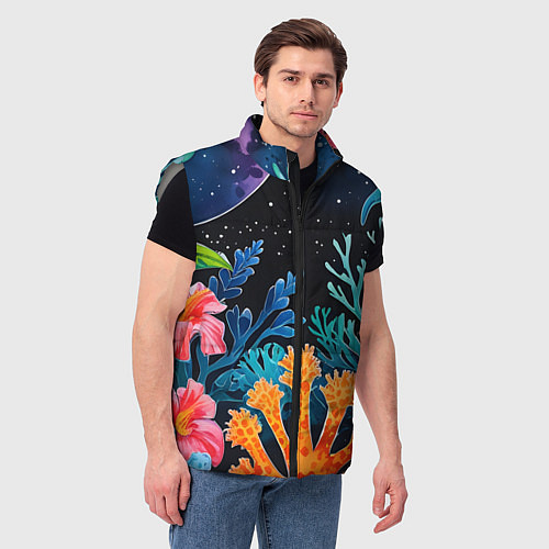 Мужской жилет Космические кораллы / 3D-Светло-серый – фото 3