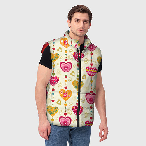 Мужской жилет Сердечки подборка / 3D-Красный – фото 3