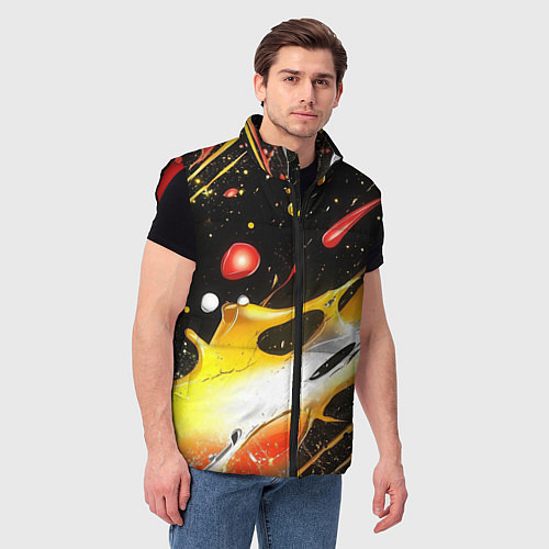 Мужской жилет Текстура краска / 3D-Красный – фото 3