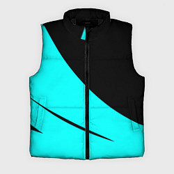 Мужской жилет Чёрный и неоновый голубой двуцветный с полосой, цвет: 3D-черный