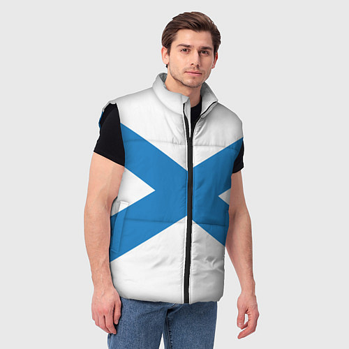 Мужской жилет Военно-морской флот: Андреевский флаг / 3D-Черный – фото 3