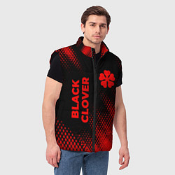 Мужской жилет Black Clover - red gradient вертикально, цвет: 3D-черный — фото 2