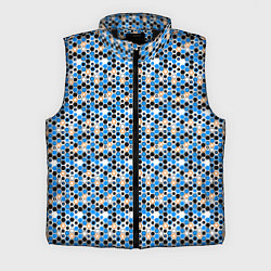 Мужской жилет Киберпанк шестиугольники синие, цвет: 3D-черный