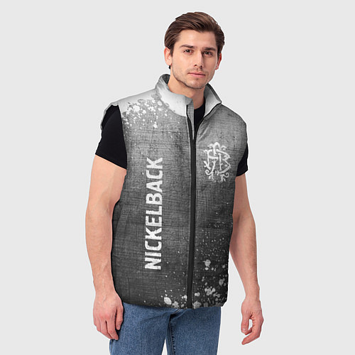 Мужской жилет Nickelback - grey gradient вертикально / 3D-Черный – фото 3