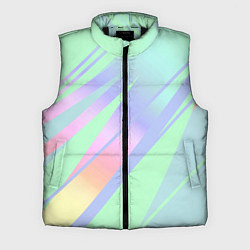 Мужской жилет Светлый зелёный мятный с полосами градиент, цвет: 3D-черный