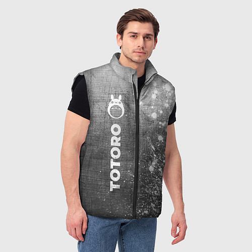 Мужской жилет Totoro - grey gradient по-вертикали / 3D-Черный – фото 3