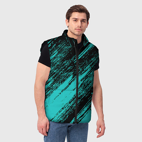 Мужской жилет The color is black and light blue / 3D-Черный – фото 3